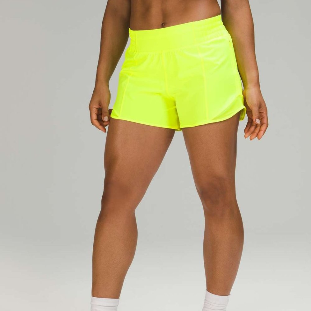 Lululemon Hotty Hot High-Rise Short 4" in Highlight Yellow